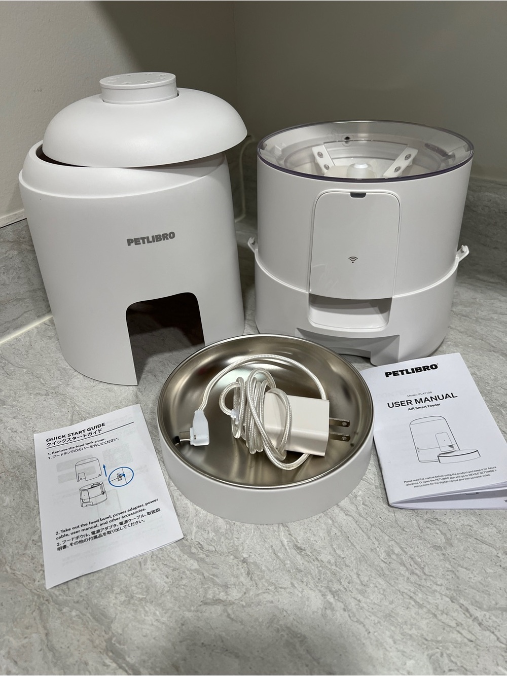 White Automatic Dog Feeder with Detachable Bowl - PLAF108 - Picture 9 of 9